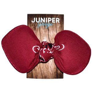 Deep Red Paisley Rockabilly Bandana Knotted Hair Bow